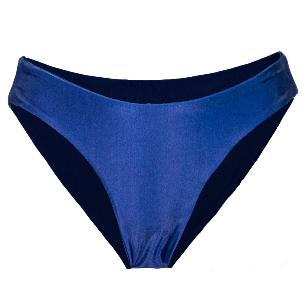 Blue bikini bottom on a white background