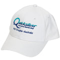 White cap with Quicksilver branding on a white background