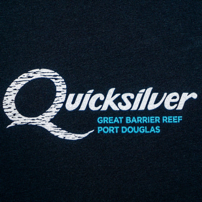 Quicksilver logo on a black background