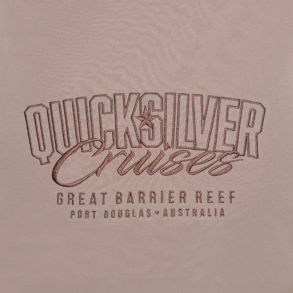Quicksilver Cruises logo on a beige background