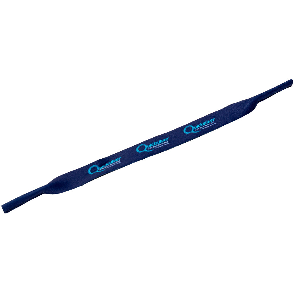 Blue strap with 'Quicksilver' branding on a white background